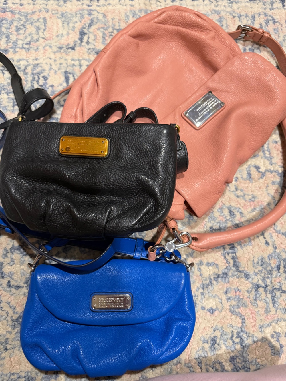 Marc Jacobs Women’s Leather Crossbody Bag - Black, Blue, Peach